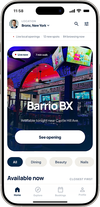 Xtraspots marketplace app — discover live local openings near you